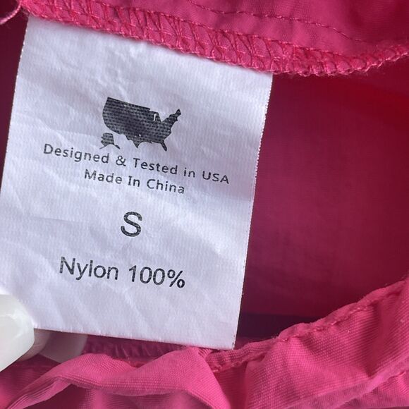 Nylon Pants Womens Small Pink Cinch Waist Gorpcore Casual Lightweight - Picture 4 of 10